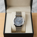 Moonston Silver Stainless Steel Quartz Watch for Men