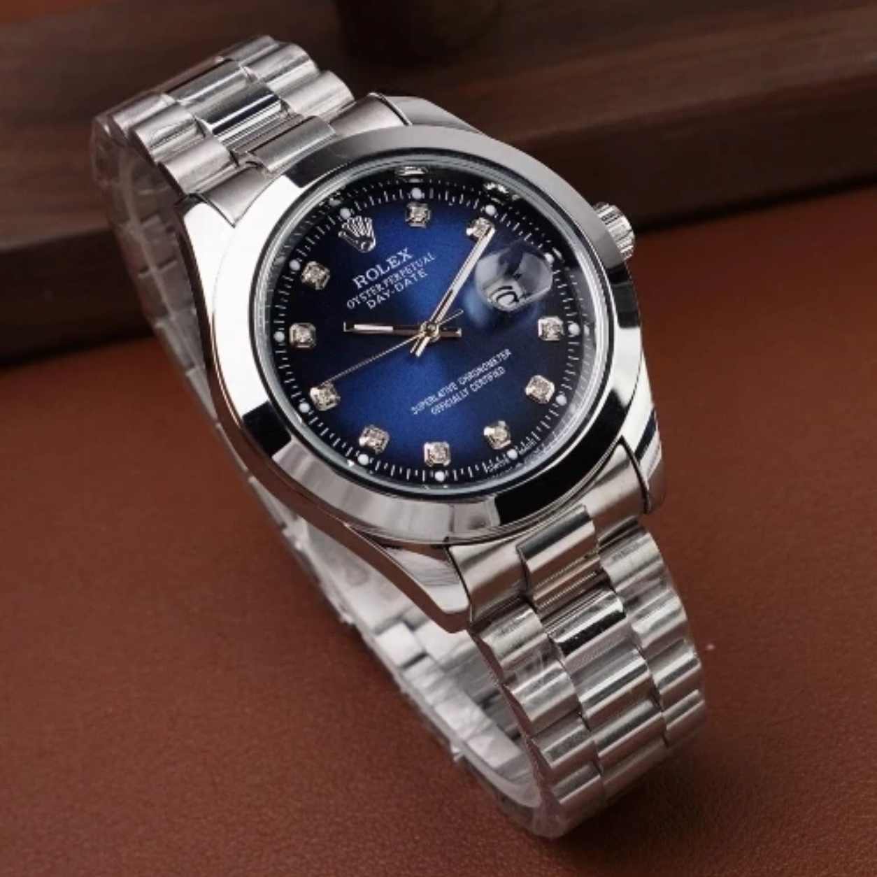 Rolex Oyster Perpetual Date Navy Blue Dial+Quality Watch