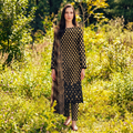 Zellora Black Polka Chikankari Lawn Unstitched Suit