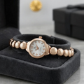 Elegant Rose Gold Beaded Ladies Quartz Watch