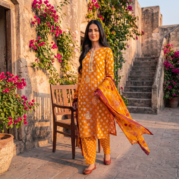 Zellora Sunshine Bloom Embroidered Lawn 3 Piece Suit | Unstitched