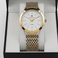 Moonston Two-Tone Quartz Stainless Steel Gents Watch – White Dial