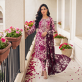 Zellora Embroidered Lawn 3-Piece Suit – Plum Blossom Elegance