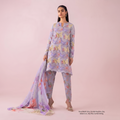 Zellora Butterfly Bloom Embroidered Lawn 3 Piece Suit – Lilac