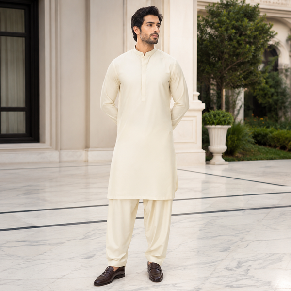 Gold Leaf Latha Suit – Off White