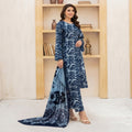 Zellora Premium Printed Lawn 3 Piece Suit – Blue Floral Print