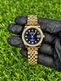 Rolex Luxury Gold Ladies Watch – Black Dial Quartz Wristwatch
