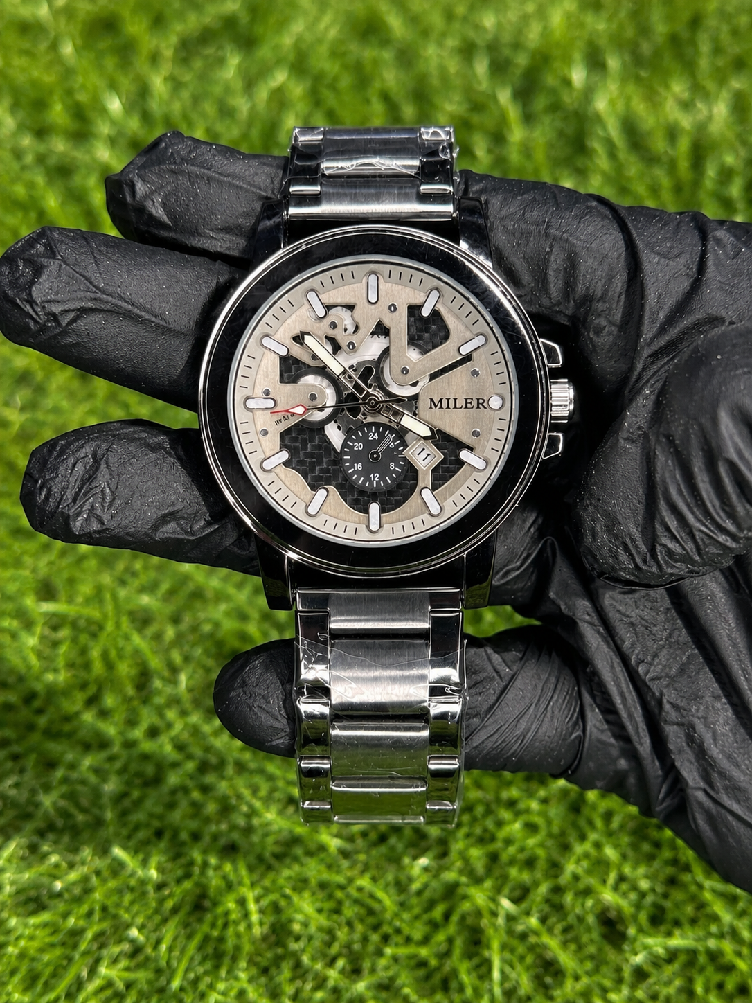 Miler Silver Skeleton Watch – Luxury Stainless Steel Watch